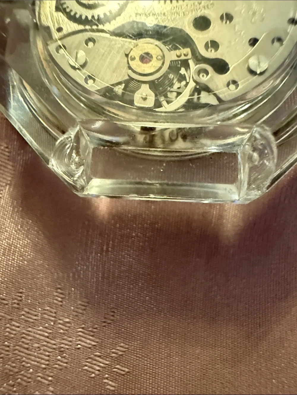 Vintage Spartan Antimagnetic Clear Case Watch with damage